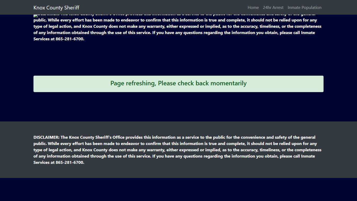 Knox County Tennessee - Sheriff - Inmate Population